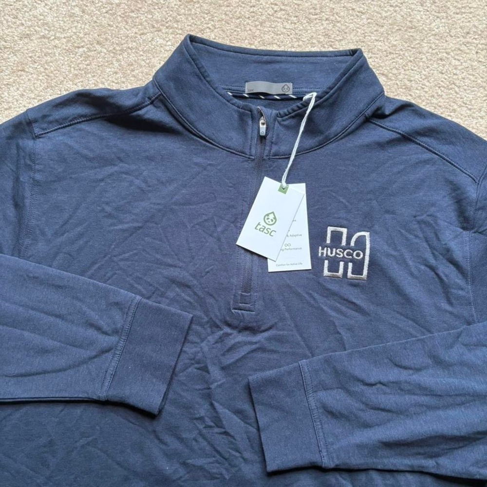 Tasc Performance Quarter Zip Jacket Blue Lightweight XL‎ NWT Embroidered